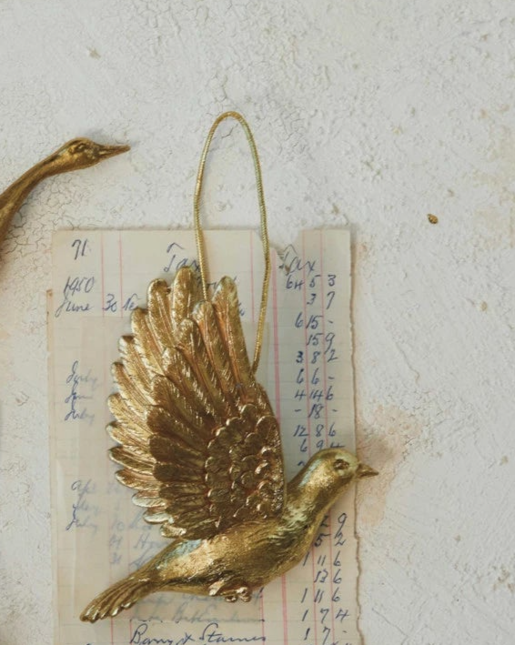 Resin Flying Bird Ornament, Gold Finish (4 Styles)