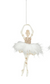 Acrylic Ballerina w/Glitter & Faux Fur Skirt Ornament (2 Colors)