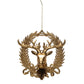 Wreath w/Deer Ornament, Gold Finish