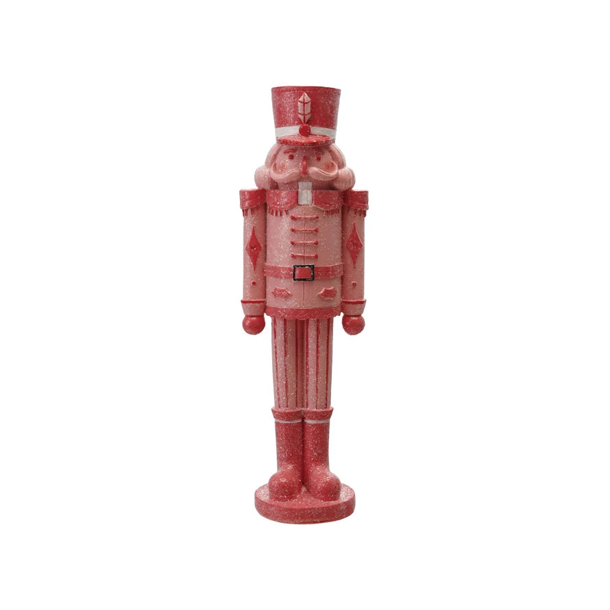Resin Nutcracker, Pink & Red w/Sugar
