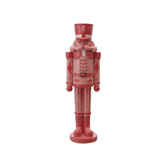 Resin Nutcracker, Pink & Red w/Sugar