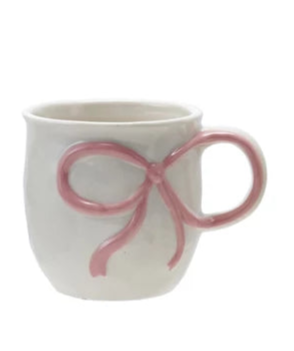 Stoneware Mug w/Bow Handle (4 Colors)
