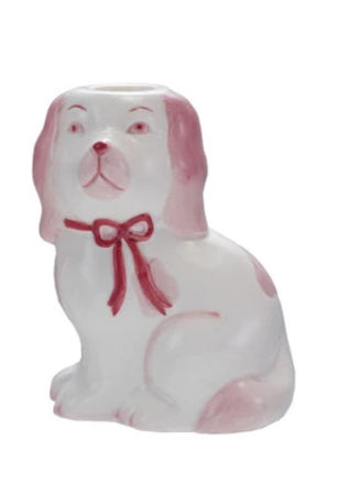 Stoneware Staffordshire Dog Taper Holder (2 Styles)