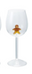 Stemmed Wine Glass w/Holiday Figure Inside (4 Styles)