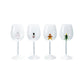Stemmed Wine Glass w/Holiday Figure Inside (4 Styles)