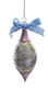 Hand-Painted Glass Ornament w/Design/Velvet Bow (4 Styles)