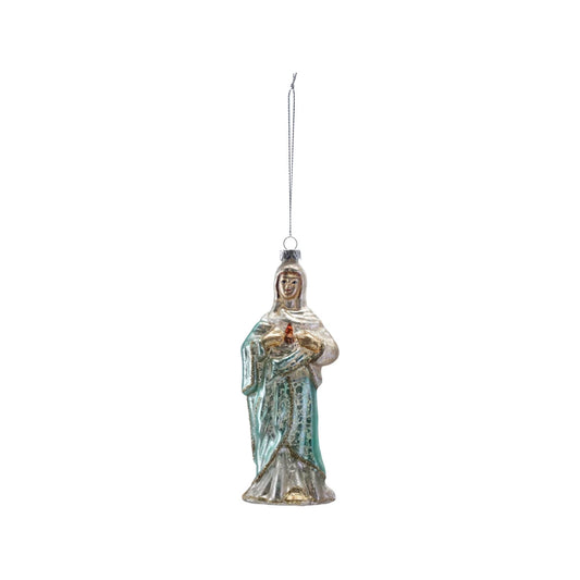 Glass Virgin Mary Ornament (Multi Color)
