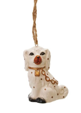 Ceramic Staffordshire Dog Ornament, Gold Finish, 2 Styles