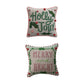 Square Linen Printed Pillow w/Saying, Embroidery & Ric Rac Trim (2 Styles)