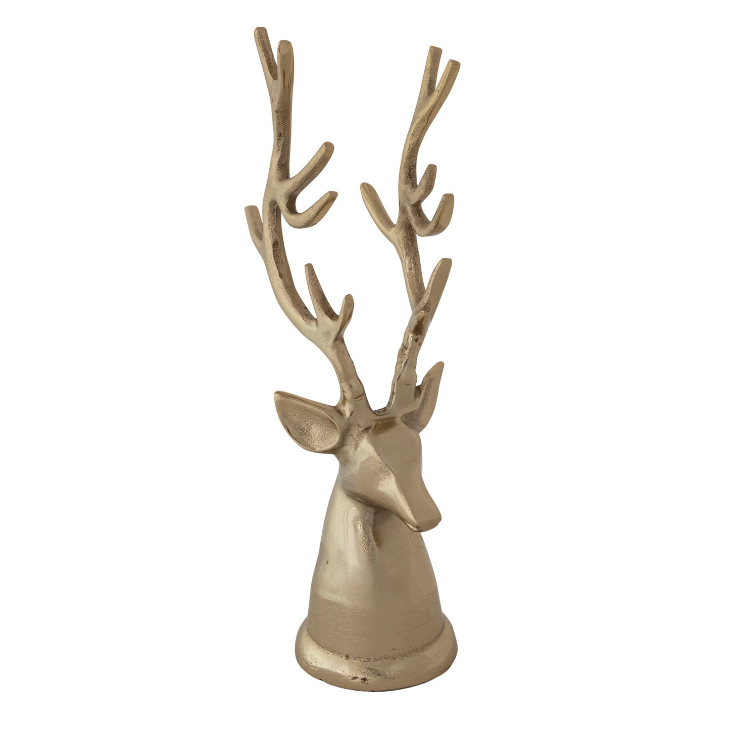 Cast Aluminum Reindeer Head Gold Finish