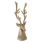 Cast Aluminum Reindeer Head Gold Finish