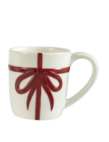 Stoneware Mug w/ Embossed Bow (4 Styles)