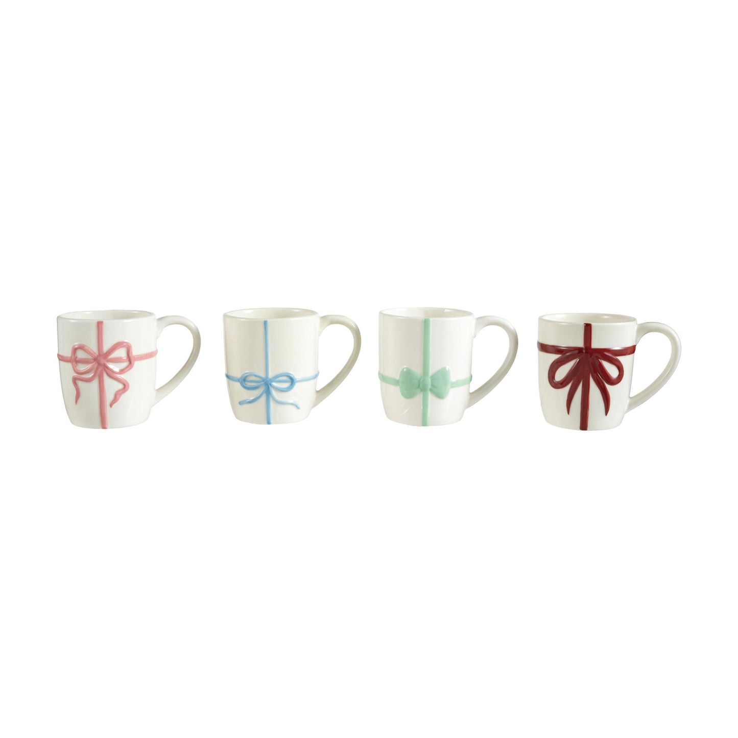 Stoneware Mug w/ Embossed Bow (4 Styles)
