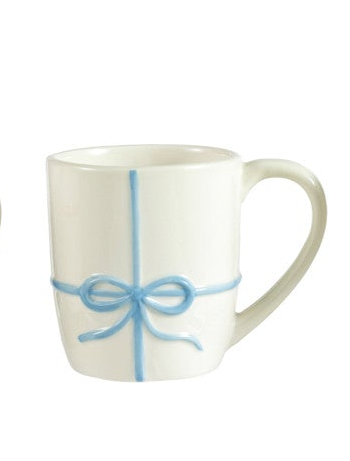Stoneware Mug w/ Embossed Bow (4 Styles)