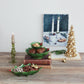 Hand-Painted Holly Leaf Shaped Footed Tray w/Berries, Green & Red