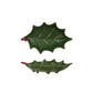 Hand-Painted Holly Leaf Shaped Footed Tray w/Berries, Green & Red