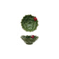Hand-Painted Holly Leaves Shaped Bowl w/Berries, Green & Red