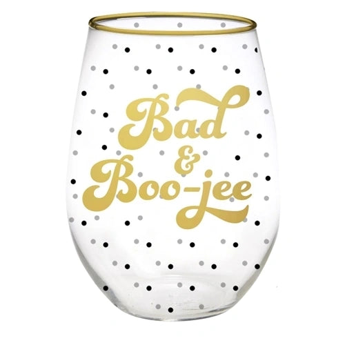 Glass Stemless Wine Bad & Boo-jee