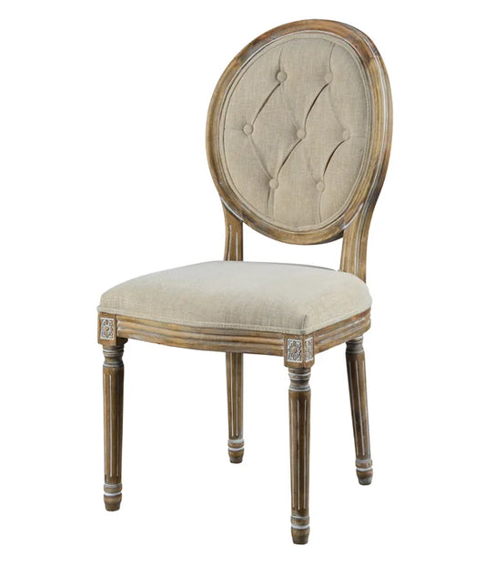 Meg Tufted Side Chair (French Linen)