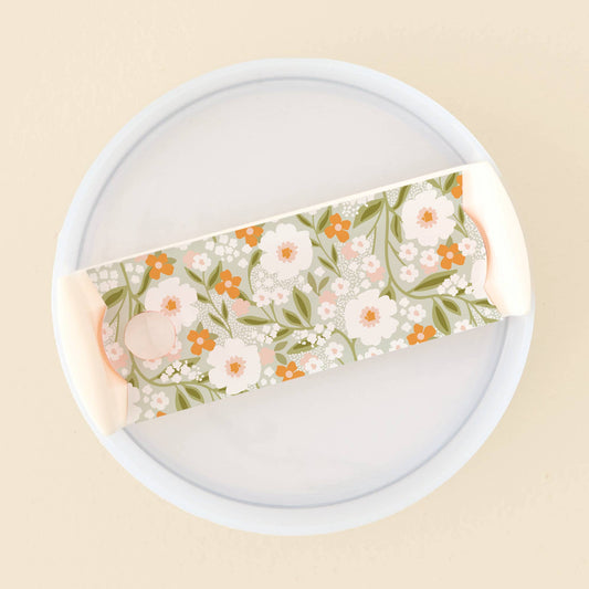 Tumbler Lid Tag-Floral Haven Sage