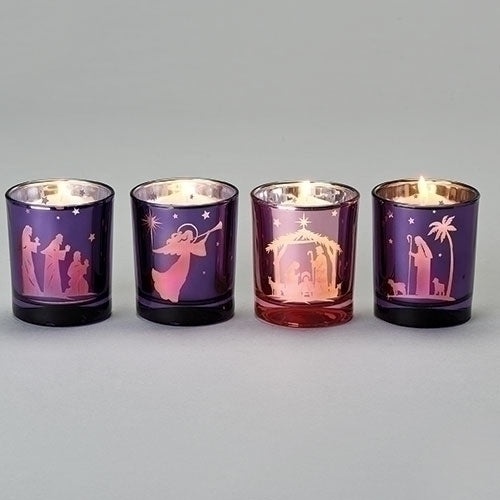 Nativity Scene Votive Holders 4PC Set