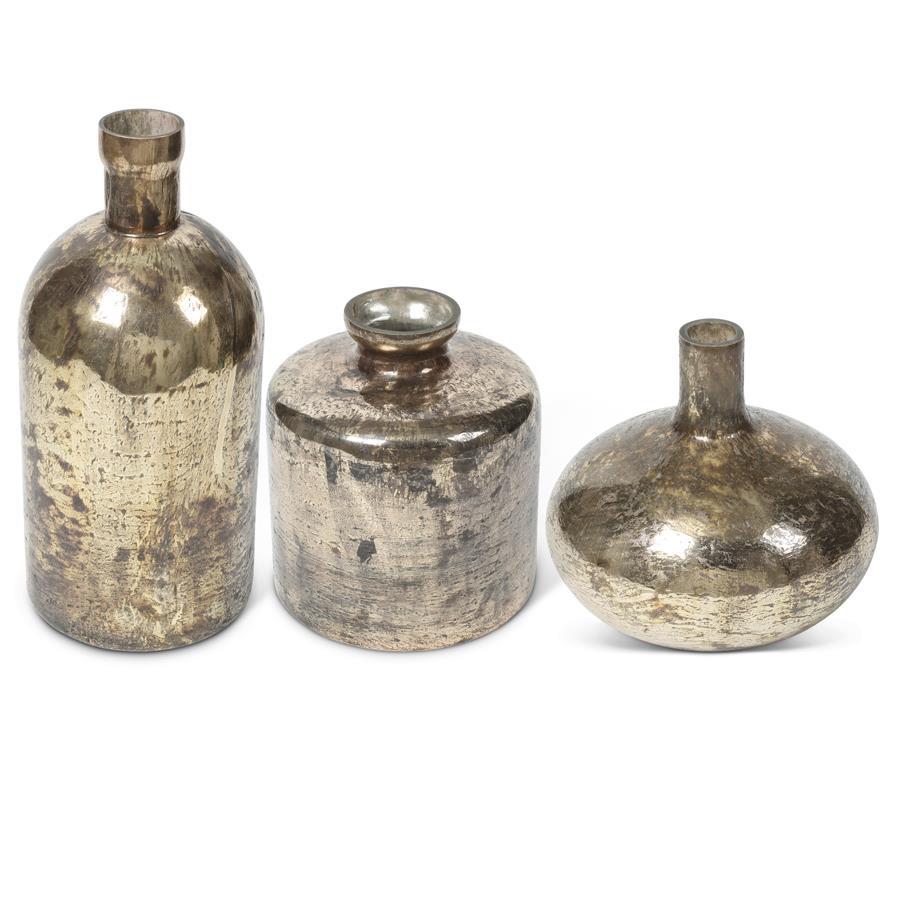 Antique Copper Matte Glass Bottle Vases