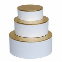 Round Boxes w/ Gold Leaf Lacquer Lid s/3