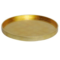 Gold Leaf Lacquer Round Serving Tray