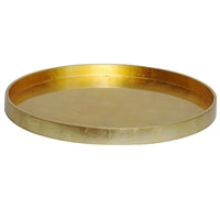 Gold Leaf Lacquer Round Serving Tray