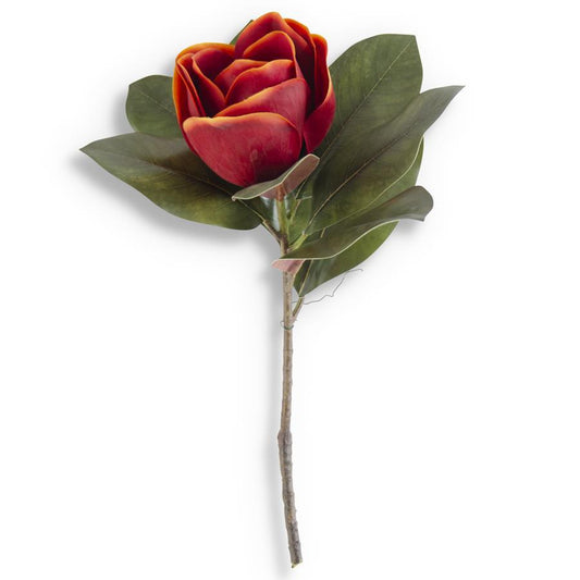 Magnolia Stem Dark Red w/Orange Trim