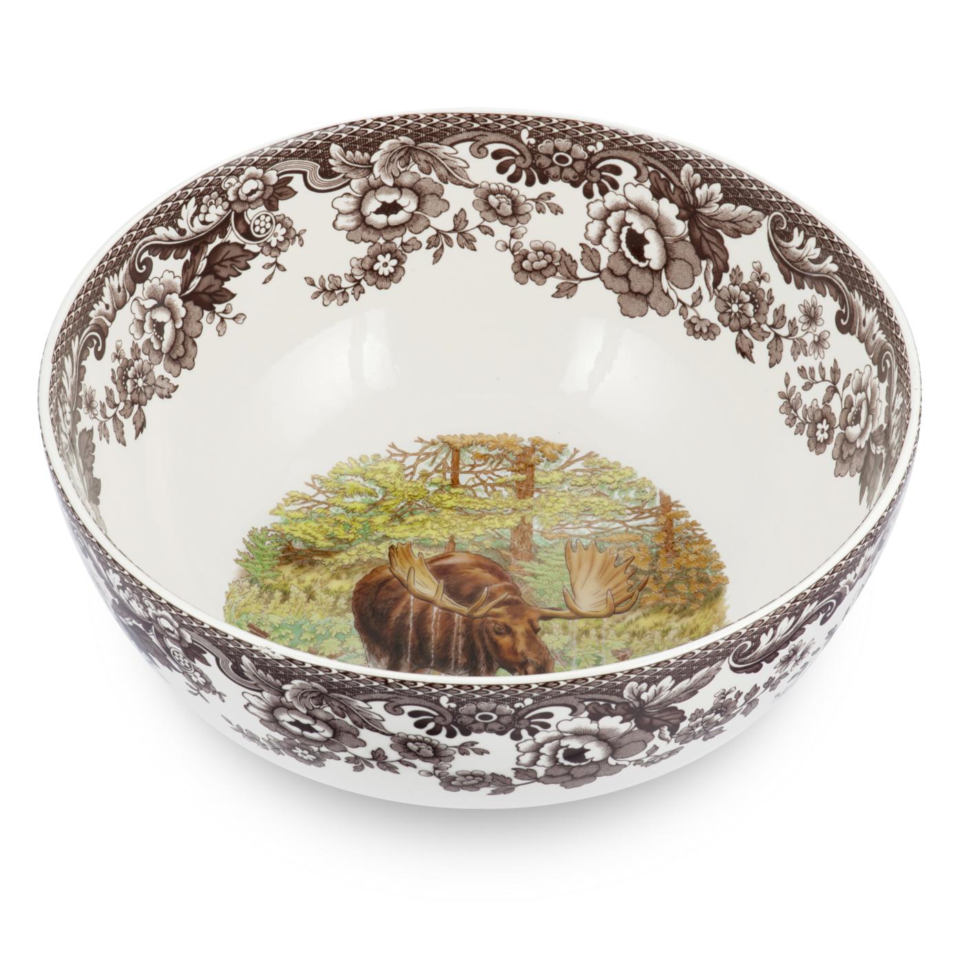 Woodland Round Salad Bowl 9.75" Moose