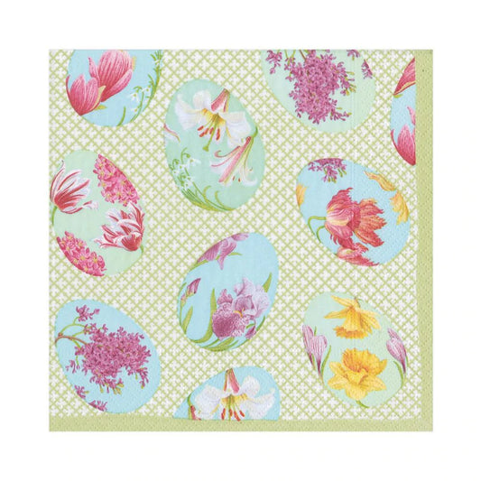 Floral Decorated Eggs Paper Luncheon Napkins - 20 Per Package
