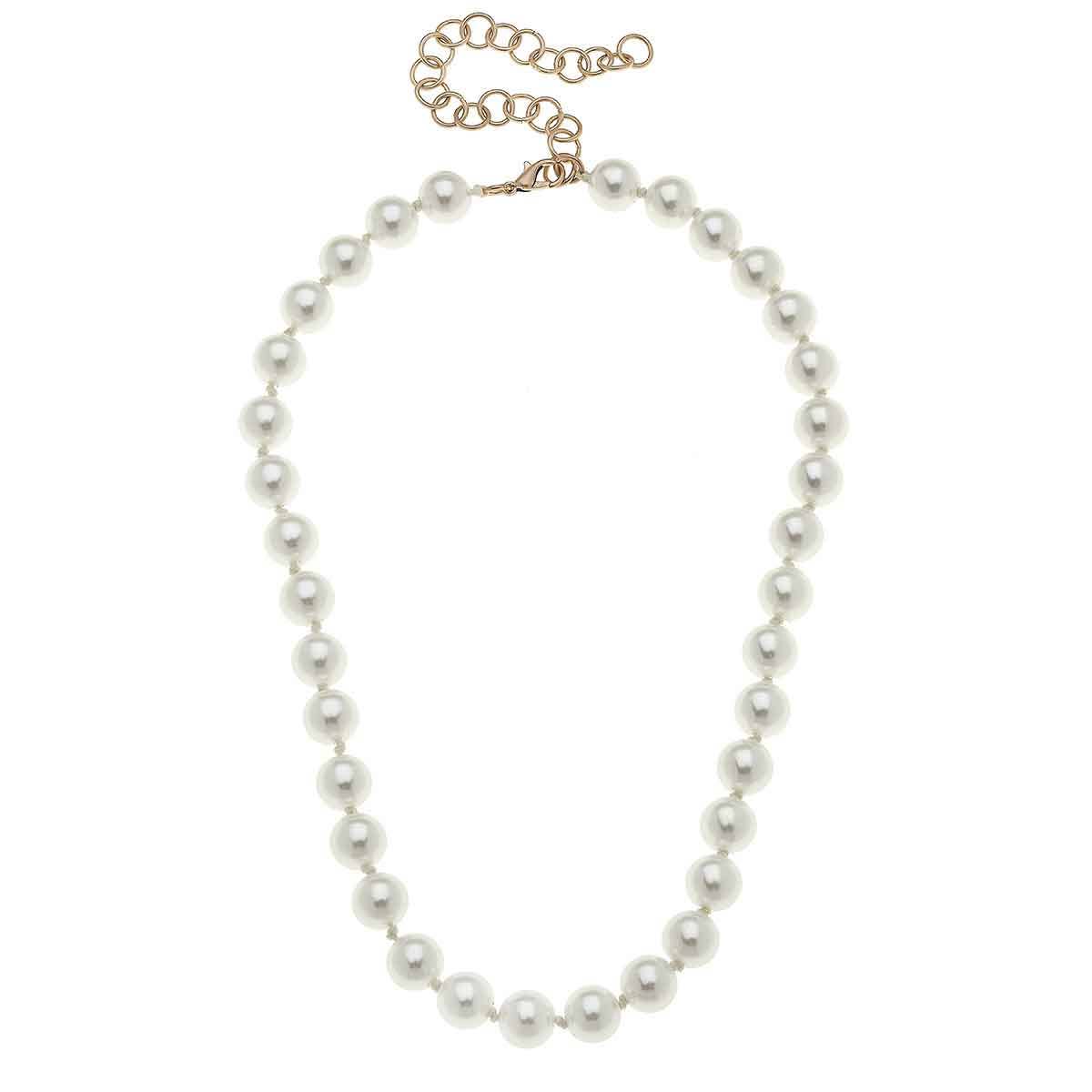 Chloe Beaded Pearl Necklace in Ivory