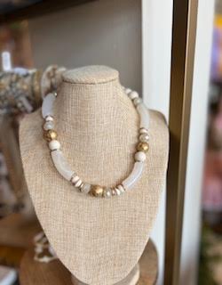 Edge White Necklace