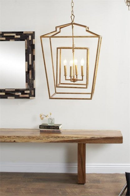 CHARLEE GOLD METAL CHANDELIER