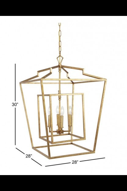 CHARLEE GOLD METAL CHANDELIER