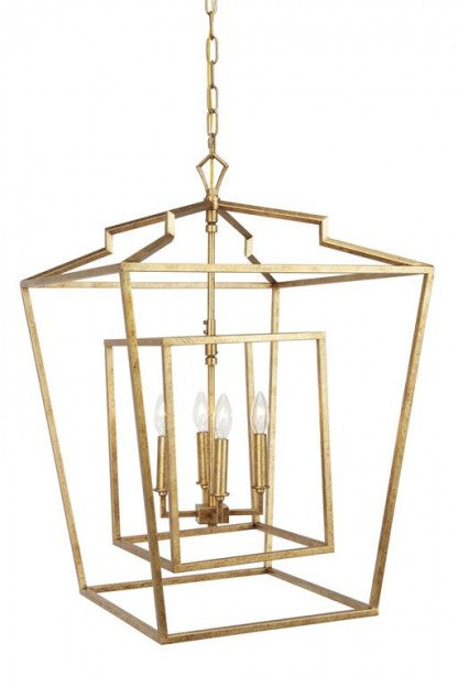 CHARLEE GOLD METAL CHANDELIER