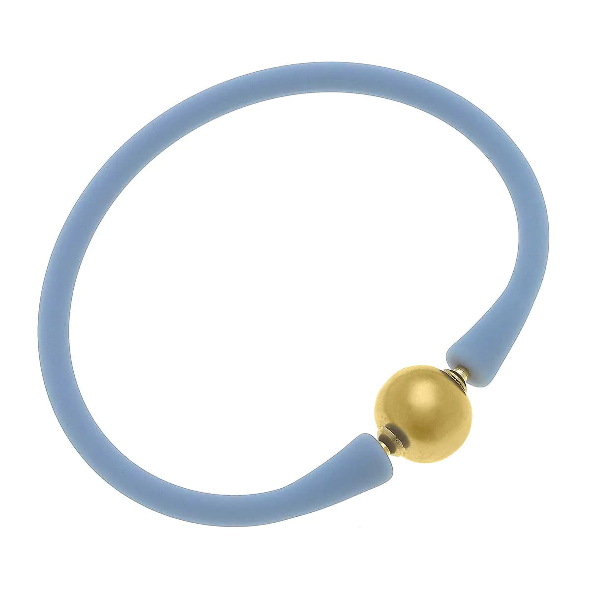 Bali 24K Gold Plated Ball Bead Silicone Bracelet - Assorted Colors