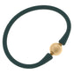 Bali 24K Gold Plated Ball Bead Silicone Bracelet - Assorted Colors