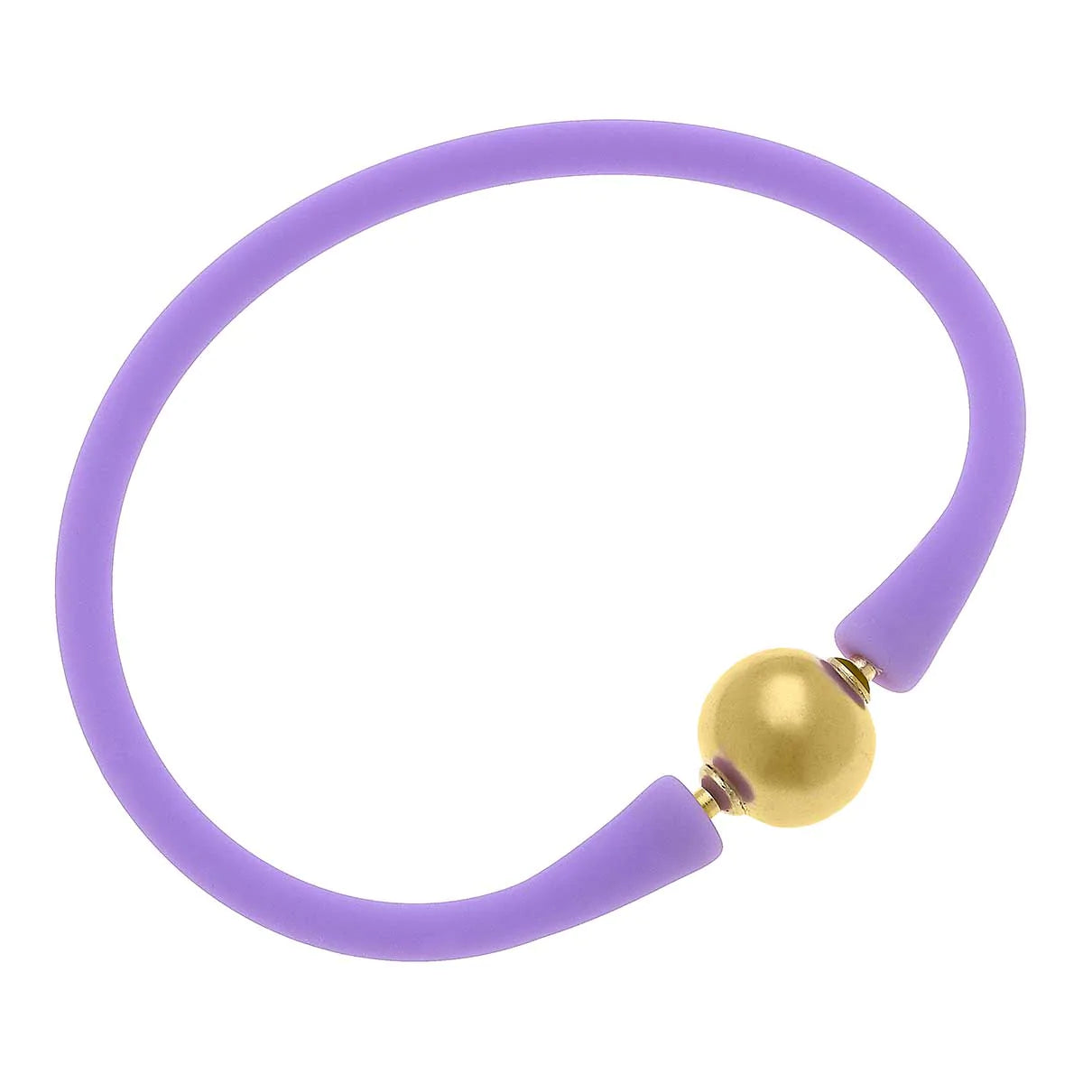 Bali 24K Gold Plated Ball Bead Silicone Bracelet - Assorted Colors