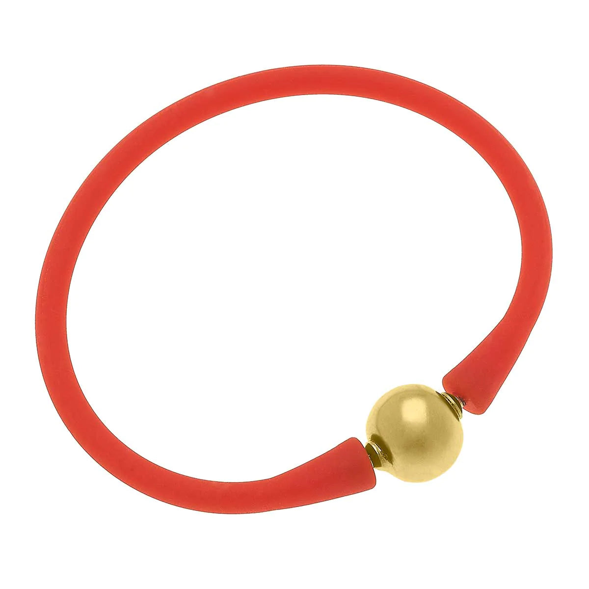 Bali 24K Gold Plated Ball Bead Silicone Bracelet - Assorted Colors