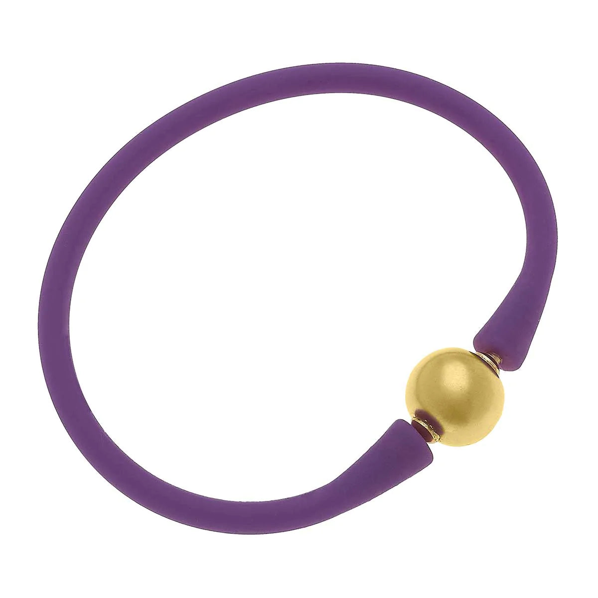 Bali 24K Gold Plated Ball Bead Silicone Bracelet - Assorted Colorsn
