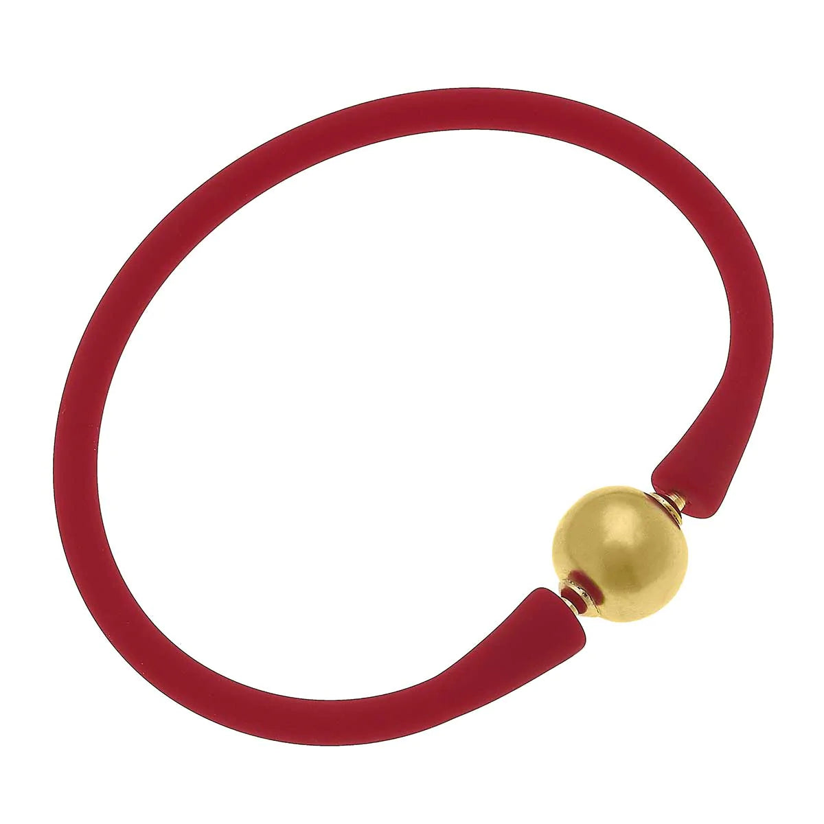Bali 24K Gold Plated Ball Bead Silicone Bracelet - Assorted Colors