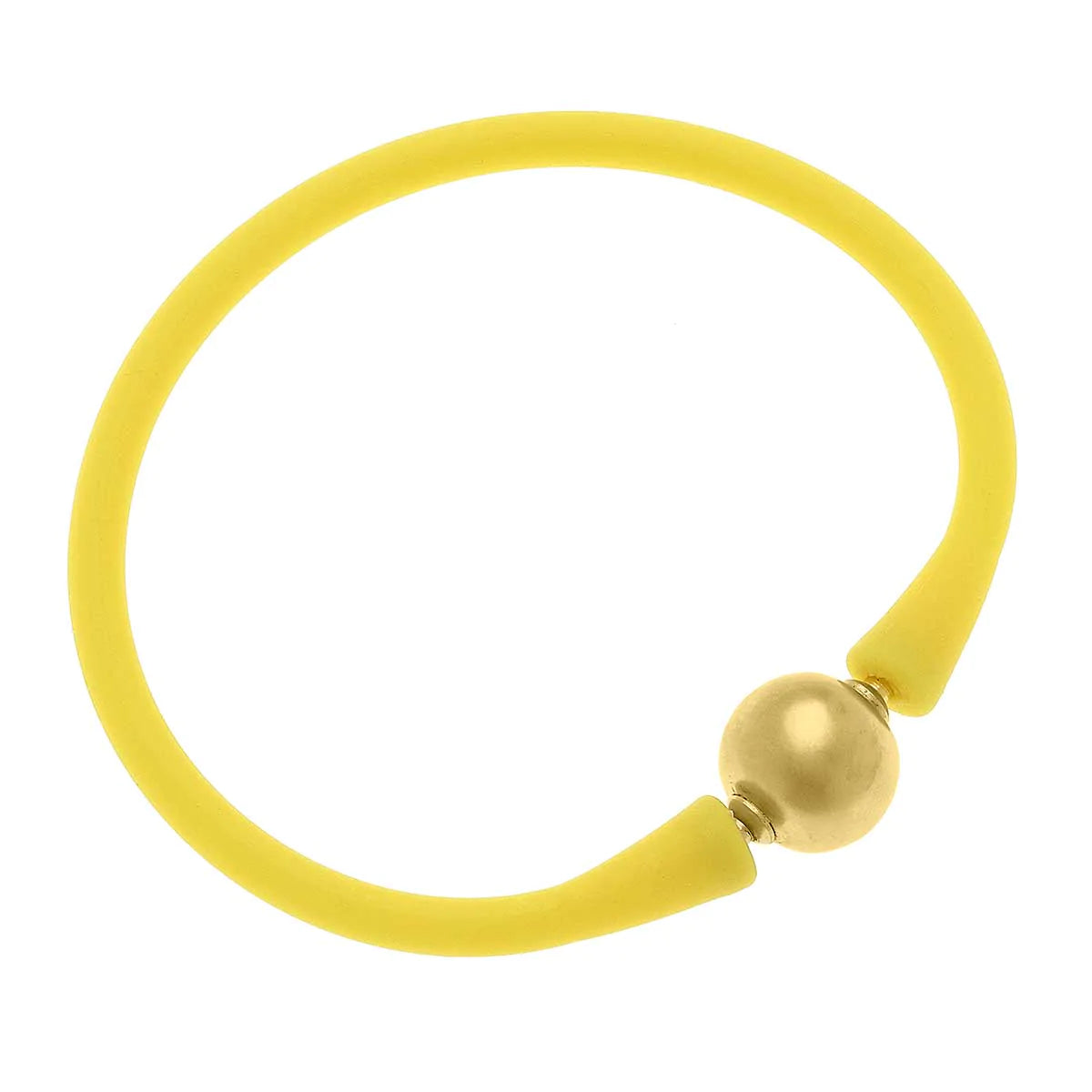 Bali 24K Gold Plated Ball Bead Silicone Bracelet - Assorted Colors