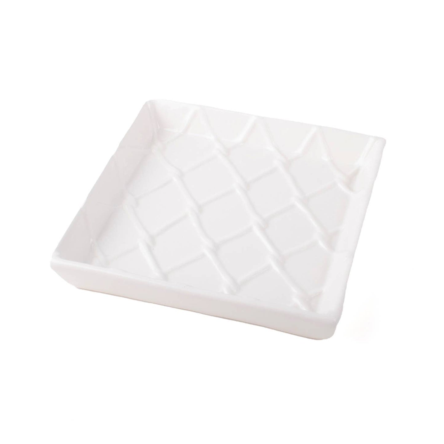 White Textured Beverage Napkin Tray