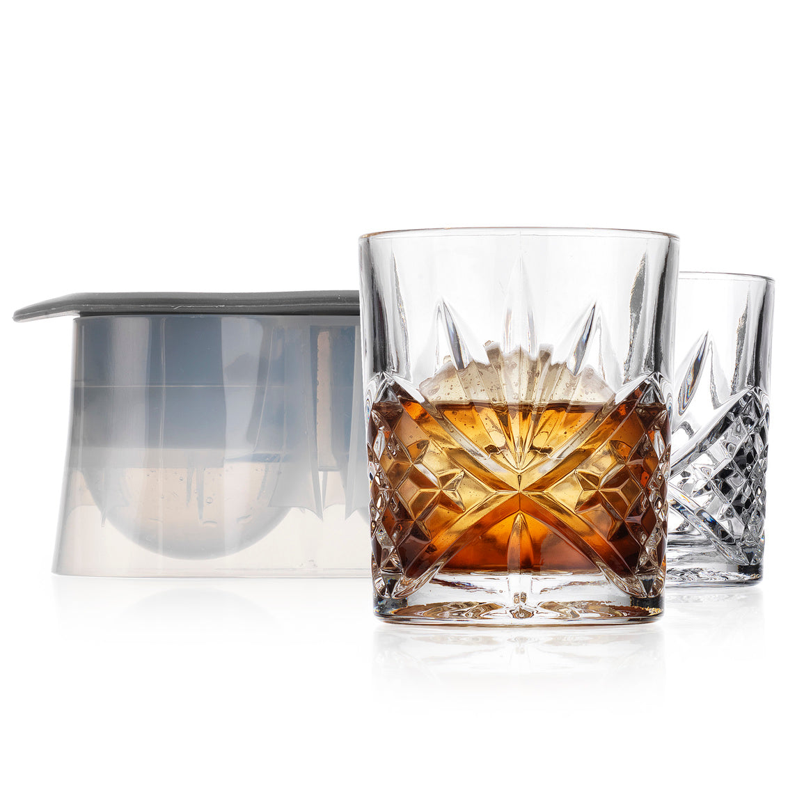 Dublin Crystal 3 Piece Double Old Fashion Chiller Set