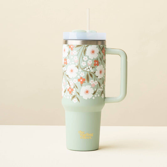 Take Me Everywhere Tumbler-Floral Haven Sage 40 oz