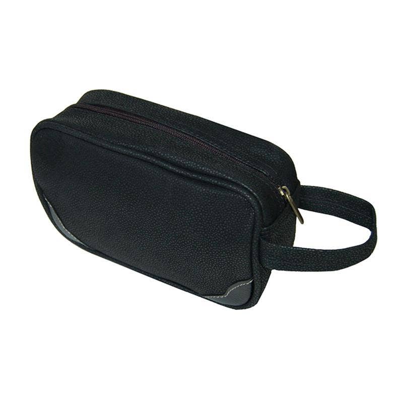 Toiletry Kit (Small) - Black Faux Suede