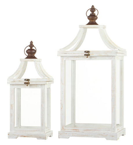 WHITEWASHED LANTERN - LARGE