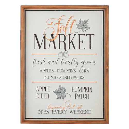 Fall Market Embossed Metal Framed Wall Art
